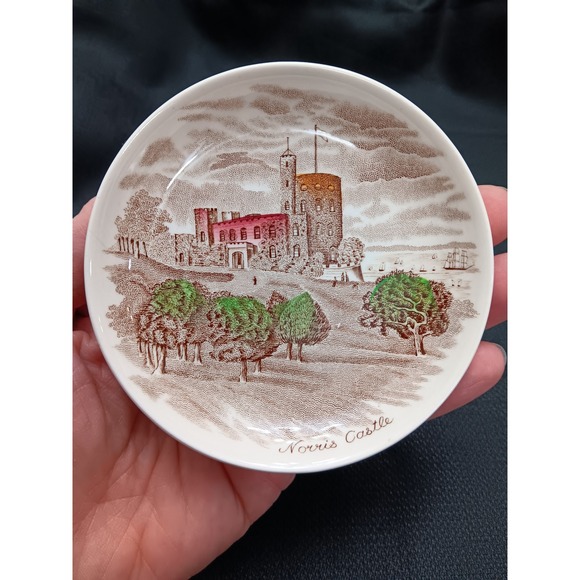 Johnson Brothers Norris Castle Decorative Trinket Dish England Brown White - Picture 1 of 8